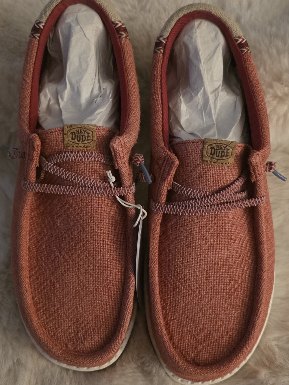 Hey Dude Men’s Slip-On Loafers in Rust Orange